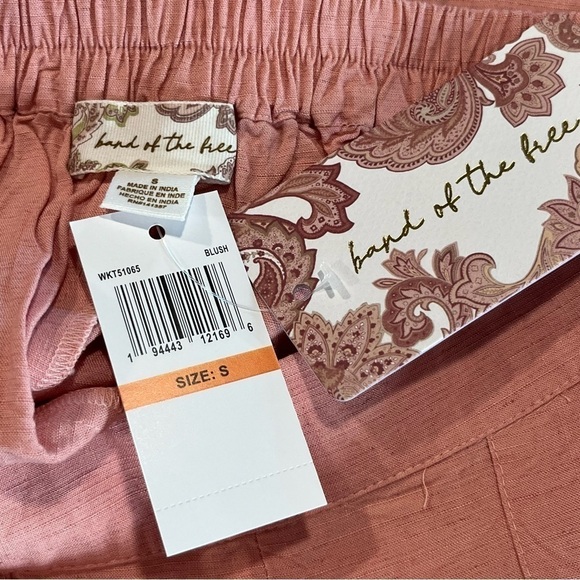 Band of the free Pink Linen Blend High Waist Wide Leg Pants Small - Picture 9 of 10